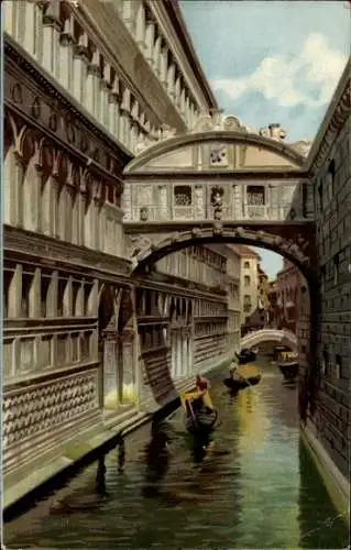 Ak Venezia Veneto, Blick zur Brücke Ponte dei Sospiri