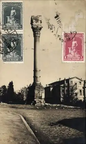 Ak Konstantinopel Istanbul Türkei, Colonne Byzantine, Straße, Säule