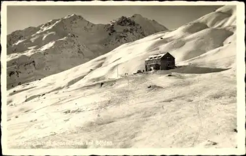 Ak Sölden in Tirol, Alpengasthof Sonnenblick im Schnee