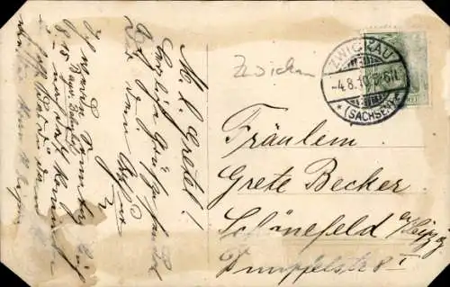 Foto Ak Zwickau in Sachsen, Ballons über dem Feld, Ort