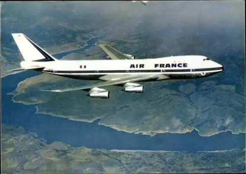 Ak Französisches Passagierflugzeug der Air France, Boeing 747