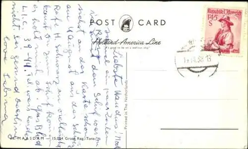 Ak Dampfschiff SS Maasdam, HAL