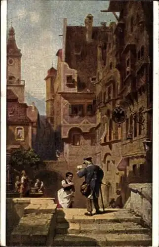 Künstler Ak Spitzweg, Carl, Der Briefträger, Ackermann 288 2974