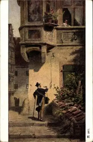 Künstler Ak Spitzweg, Carl, Der Briefbote