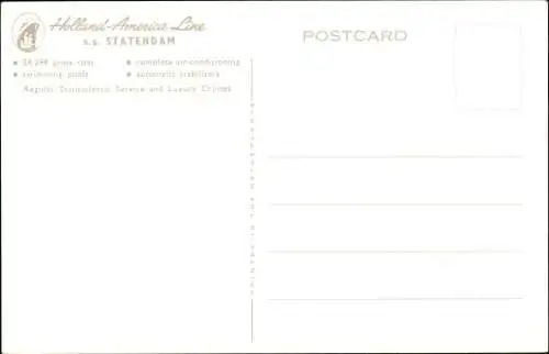 Ak Dampfschiff SS Statendam, HAL