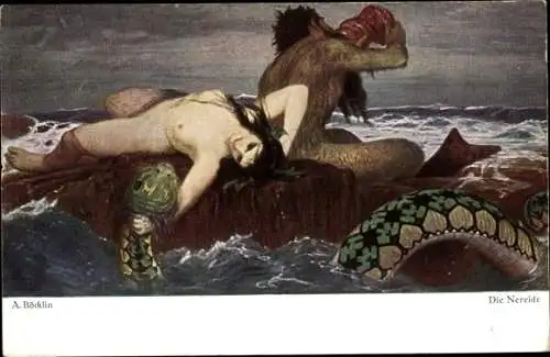 Künstler Ak Böcklin, Arnold, Triton und Nereide