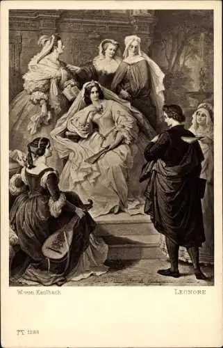 Künstler Ak Kaulbach, W. v. , Leonore, Torquato Tasso, Goethe