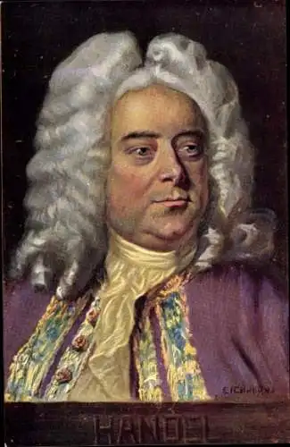 Künstler Ak Eichhorn, Deutsch britischer Komponist Georg Friedrich Händel