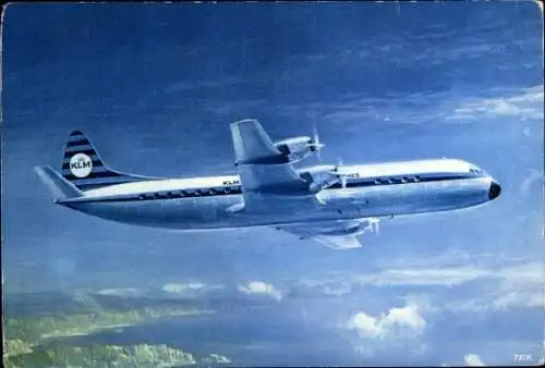 Ak Niederländisches Passagierflugzeug, KLM, Lockheed Prop Jet Electra II