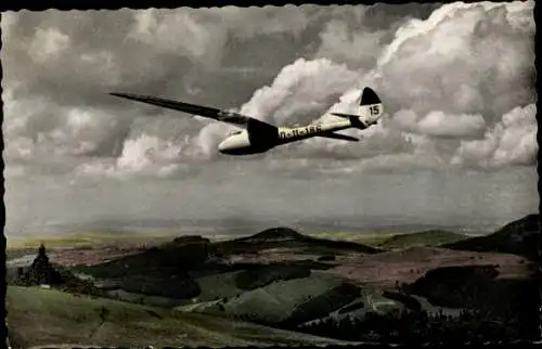 Ak Gersfeld in der Rhön, Wasserkuppe, Segelflieger, Peters in Condor IIa, D-11-186