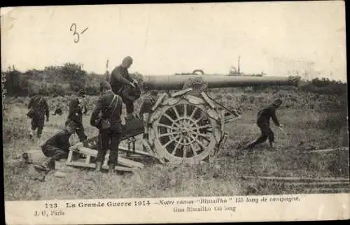 Ak Der Große Krieg 1914, Rimailho-Feldkanone