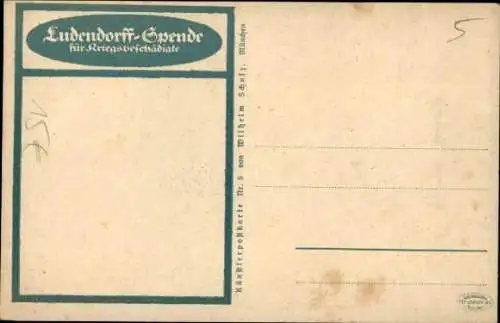 Künstler Ak Ludendorffspende für Kriegsbeschädigte, Ackerpflug, I. WK