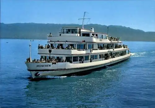 Ak Salondampfer MS München auf dem Bodensee