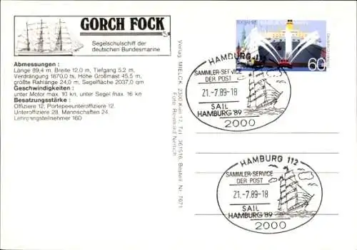 Ak Gorch Fock, Segelschulschiff der deutschen Bundesmarine