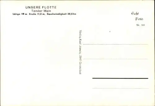Ak Deutsches Kriegsschiff, Main, Tender, A 63, Bundesmarine