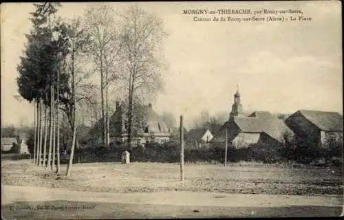 Ak Morgny en Thiérache Aisne, La Place