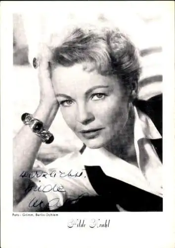 Ak Schauspielerin und Sängerin Hilde Krahl, Portrait, Autogramm