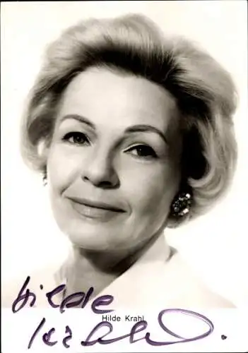 Ak Schauspielerin und Sängerin Hilde Krahl, Portrait, Autogramm