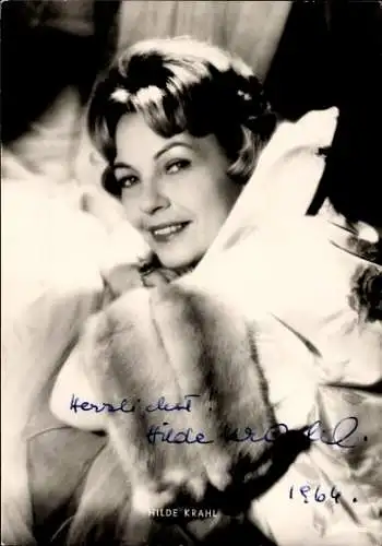 Ak Schauspielerin und Sängerin Hilde Krahl, Portrait, Autogramm