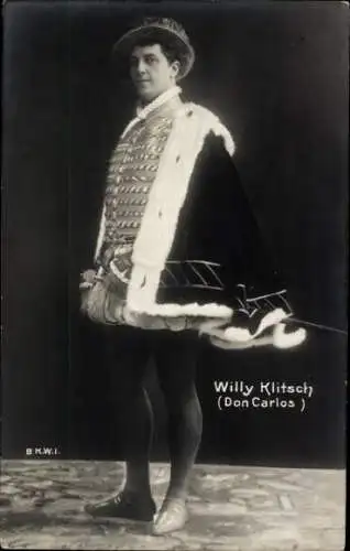 Ak Schauspieler Willy Klitsch, Portrait, als Don Carlos