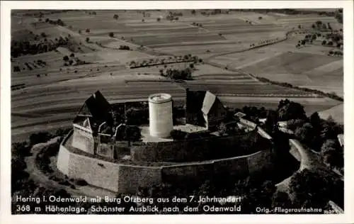 Ak Hering Otzberg im Odenwald, Burg Otzberg, Fliegeraufnahme