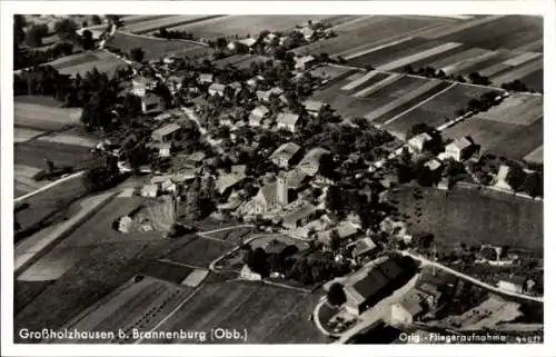 Ak Großholzhausen Raubling in Oberbayern, Fliegeraufnahme