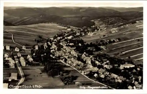 Ak Oberweißbach im Weißbachtal Thüringen, Fliegeraufnahme