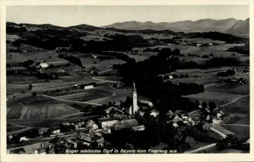 Ak Anger in Oberbayern, Fliegeraufnahme