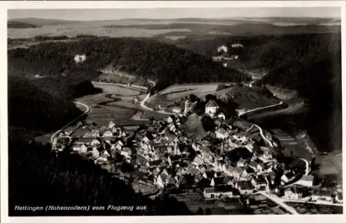 Ak Hettingen in Hohenzollern, Fliegeraufnahme