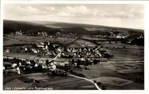 Ak Laiz Sigmaringen an der Donau, Fliegeraufnahme