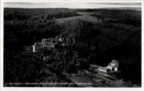 Ak Sandbach Breuberg im Odenwald Hessen, Fliegeraufnahme