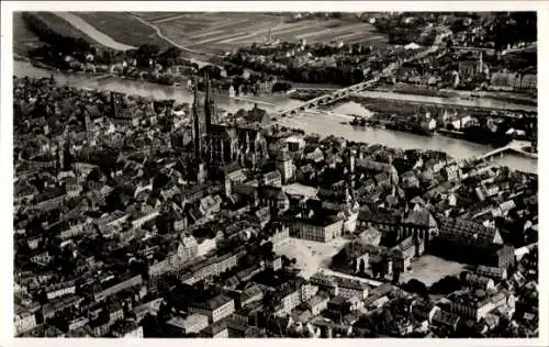 Ak Regensburg an der Donau Oberpfalz, Fliegeraufnahme