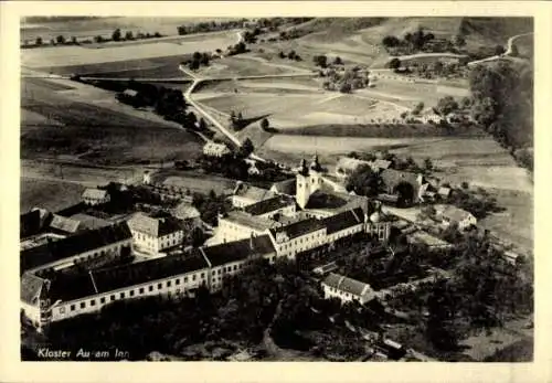 Ak Au am Inn Gars am Inn Oberbayern, Fliegeraufnahme, Kloster