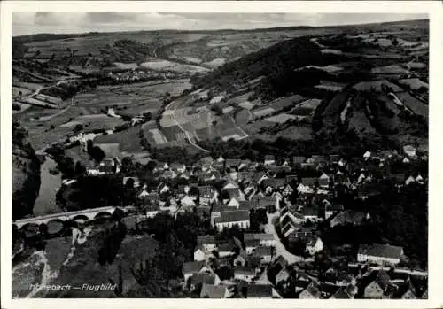 Ak Hohebach Dörzbach an der Jagst Württemberg, Fliegeraufnahme, Brücke