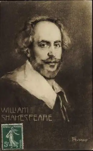 Künstler Ak Rumpf, Schriftsteller William Shakespeare, Portrait