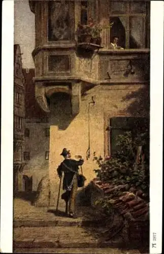 Künstler Ak Spitzweg, Carl, Der Briefbote