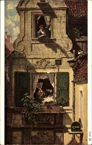 Künstler Ak Spitzweg, Carl, Liebespost, Ackermann 289 2978