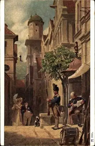 Künstler Ak Spitzweg, Carl, Er kommt, Ackermann 289 2980