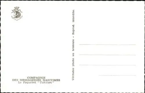 Ak Dampfer Tahitien, Messageries Maritimes
