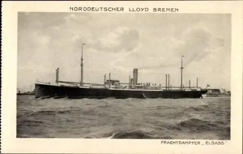 Ak Frachtdampfer Elsass, Linie Bremen - Australien, Norddeutscher Lloyd Bremen