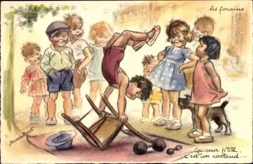 Künstler Ak Bouret, Germaine, les forains, Junger Akrobat