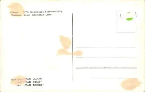 Ak Frachtschiff, type MV Van Cloon, Van Neck, Van Noort, KPM Line