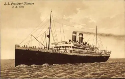 Ak Dampfschiff SS President Fillmore, USL, United States Lines, Steamer