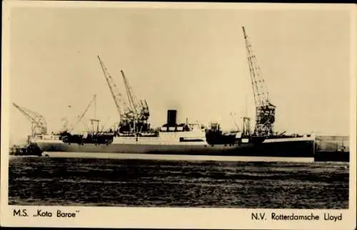 Ak N.V. Koninklijke Rotterdamsche Lloyd, KRL, M.S. Kota Baroe, Frachtschiff