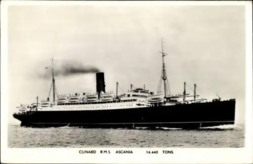 Ak Dampfer RMS Ascania, Cunard