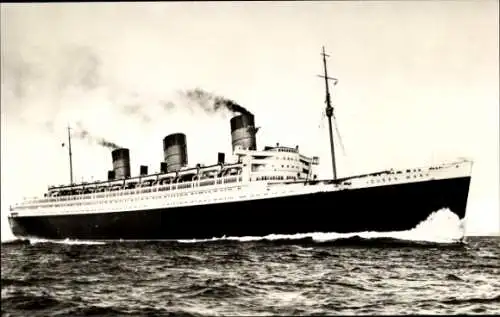 Ak Cunard White Star Line, R.M.S. Queen Mary, Dampfschiff