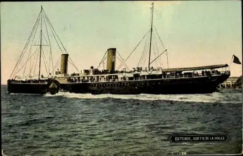 Ak Ostende Westflandern, Sortie de la Malle, Fährschiff