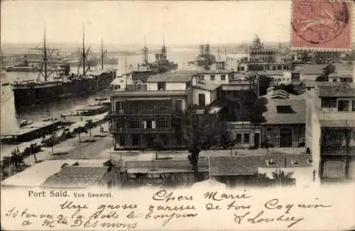 Ak Port Said Ägypten, Hafenbild, Schiffe