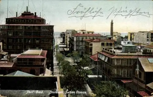 Ak Port Said Ägypten, Boulevard Sultan Osman