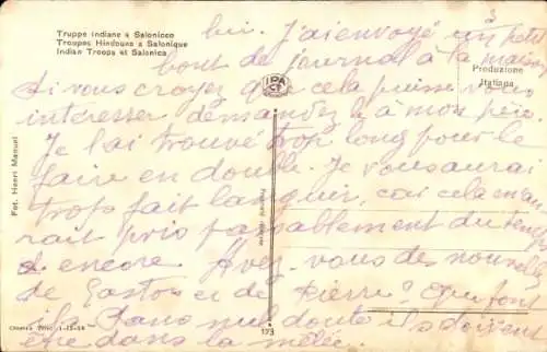 Ak Thessaloniki Griechenland, Indische Soldaten, Straßenpartie